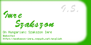 imre szakszon business card